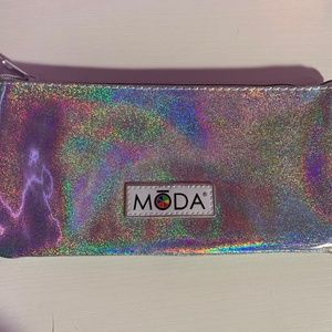 This is a motor holographic make up bag